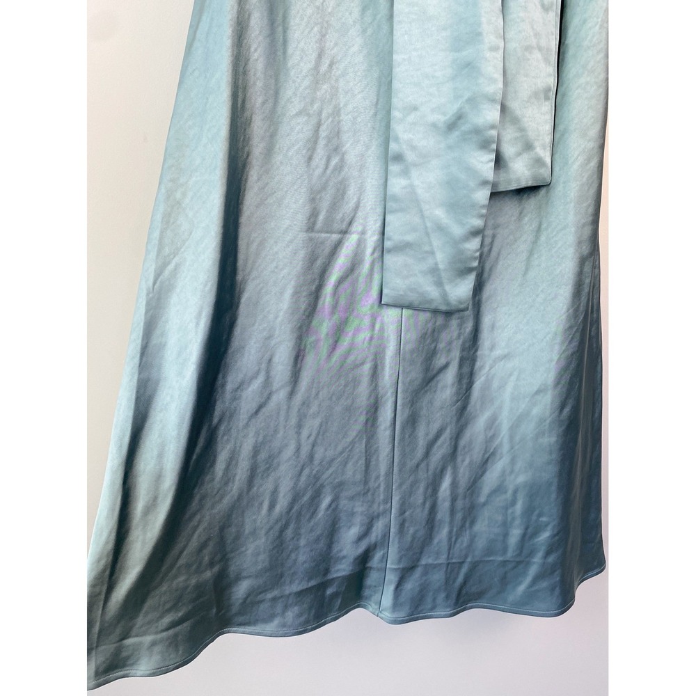 NWT Free People X Third Form Satin Tie Back Strapless Midi Dress 6 Blue Wave - Picture 8 of 13